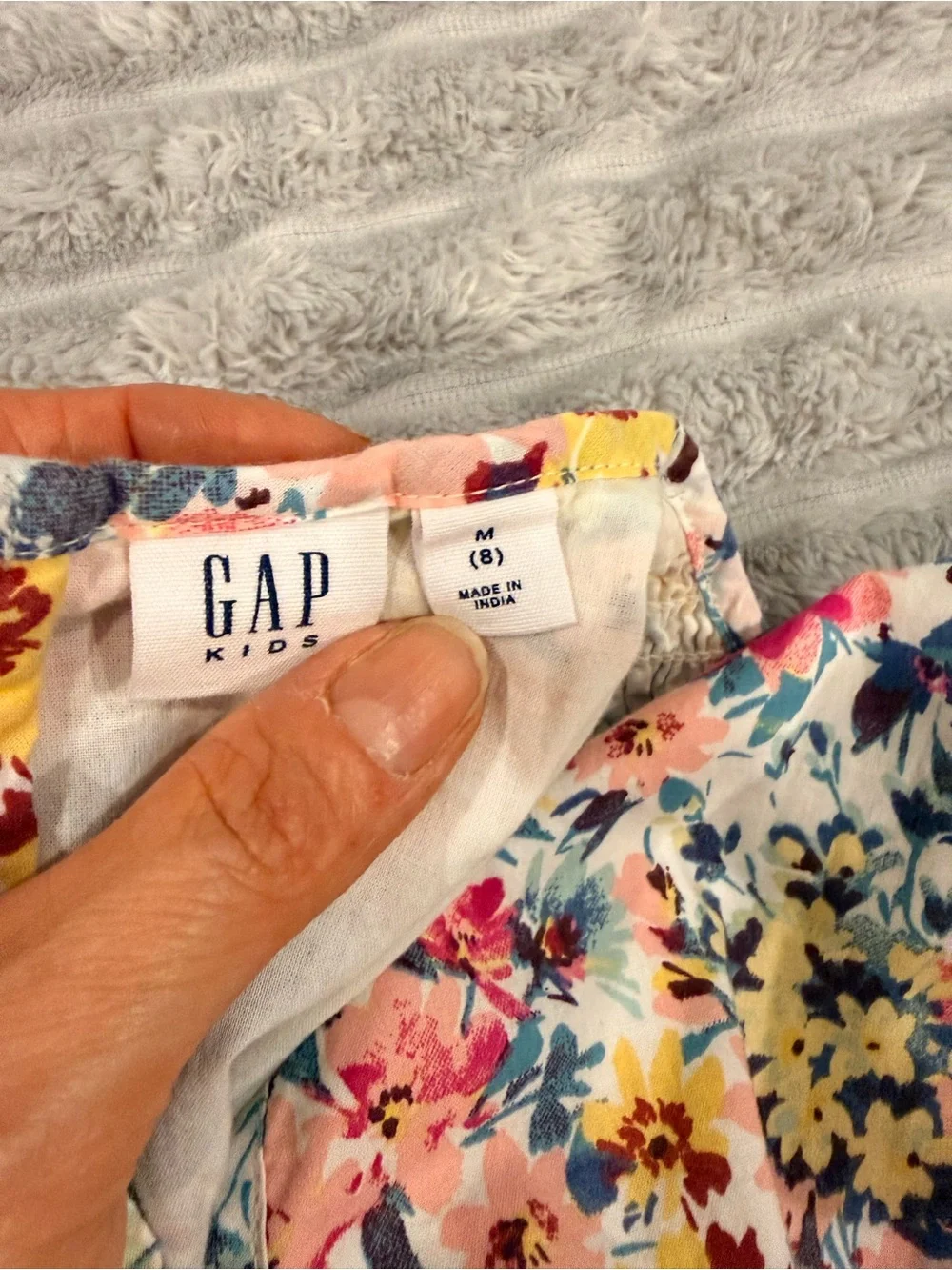 GAP Girls Floral Smocked Dress - Pink, Yellow & Blue